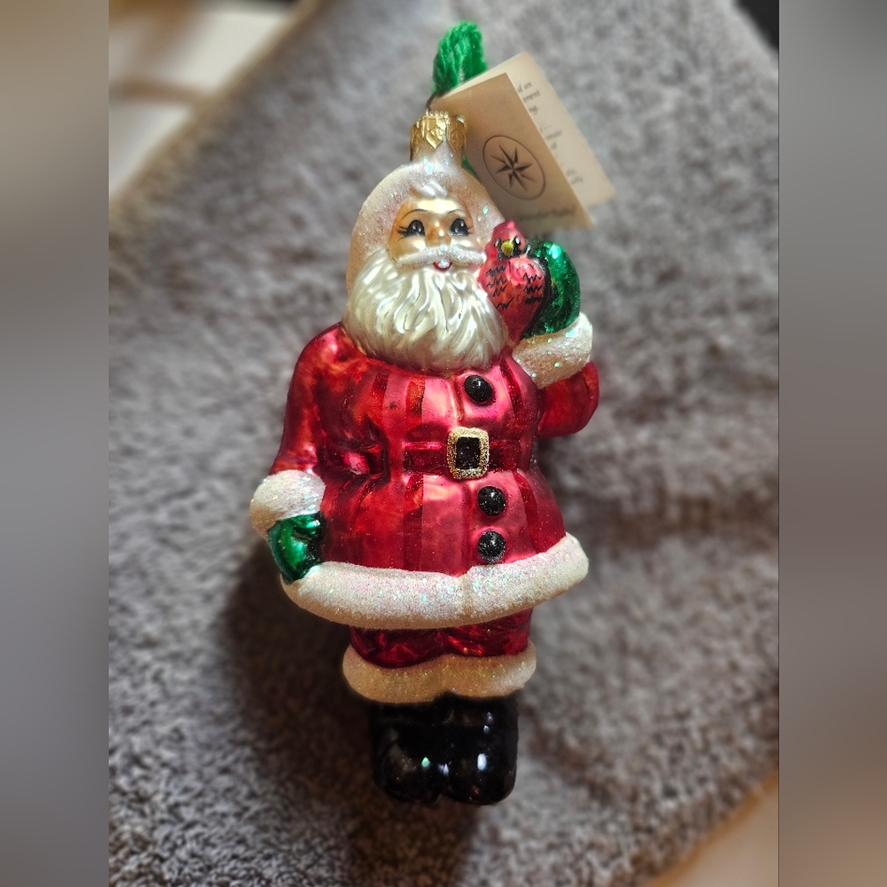 Christopher Radko Bird Buddy Santa Ornament Red Cardinal Holiday